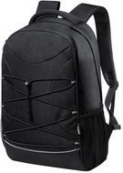 Tietokoneselkäreppu Berny RPET backpack, musta liikelahja logopainatuksella