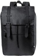 Tietokoneselkäreppu Budley RPET backpack, musta liikelahja logopainatuksella