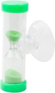 Tiimalasi Sandy sand timer, läpinäkyvä, vihreä liikelahja logopainatuksella