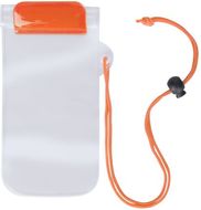 Tiivis pussi Waterpro waterproof mobile case, oranssi, läpinäkyvä liikelahja logopainatuksella