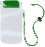 Tiivis pussi Waterpro waterproof mobile case, vihreä liikelahja logopainatuksella