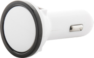 Tupakansytyttimen laturi BiPower USB car charger, musta, valkoinen liikelahja logopainatuksella