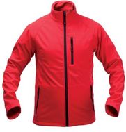 Tuulitakki Molter softshell jacket, musta, punainen liikelahja logopainatuksella