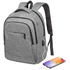 USB-tietokonekassi Kacen backpack, harmaa liikelahja logopainatuksella