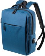USB-tietokonekassi Prikan backpack, sininen liikelahja logopainatuksella