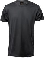Urheilupaita Tecnic Markus RPET sport T-shirt, musta liikelahja logopainatuksella