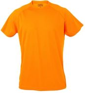 Urheilupaita Tecnic Plus T sport T-shirt, neon-oranssi liikelahja logopainatuksella