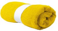 Urheilupyyhe Kefan towel, keltainen liikelahja logopainatuksella