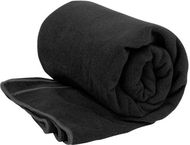 Urheilupyyhe Risel RPET towel, musta liikelahja logopainatuksella