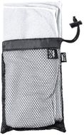Urheilupyyhe Slash RPET towel, valkoinen liikelahja logopainatuksella