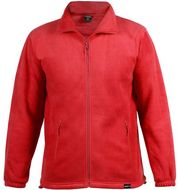 Urheilutakki Diston RPET fleece jacket, punainen liikelahja logopainatuksella