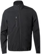 Urheilutakki Scola RPET softshell jacket, musta liikelahja logopainatuksella