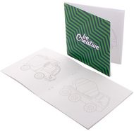 Värityssetti / ColoBook custom colouring booklet, vehicles / vehicle, valkoinen liikelahja logopainatuksella