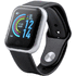 Verkkoyhteydessä oleva ranneke Simont smart watch, musta liikelahja logopainatuksella