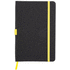 Vihko Andesite notebook, tummanharmaa, keltainen liikelahja logopainatuksella