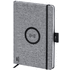 Vihko Bein wireless charger notebook, harmaa liikelahja logopainatuksella