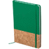 Vihko Bluster notebook, luonnollinen, vihreä liikelahja logopainatuksella