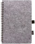 Vihko Felbook A5 RPET notebook, harmaa liikelahja logopainatuksella