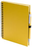 Vihko Koguel notebook, keltainen liikelahja logopainatuksella
