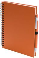 Vihko Koguel notebook, oranssi liikelahja logopainatuksella