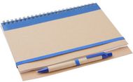 Vihko Tunel notebook, luonnollinen, sininen liikelahja logopainatuksella