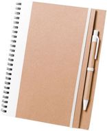 Vihko Tunel notebook, valkoinen, luonnollinen liikelahja logopainatuksella