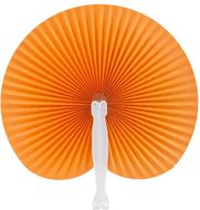 Viuhka Stilo fan, valkoinen, oranssi liikelahja logopainatuksella