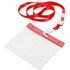 Vyöhihna Maes badge lanyard, punainen, läpinäkyvä liikelahja logopainatuksella