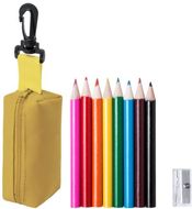 Värikynä Migal coloured pencil set, keltainen liikelahja logopainatuksella