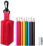 Värikynä Migal coloured pencil set, punainen liikelahja logopainatuksella