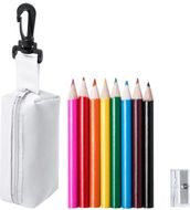 Värikynä Migal coloured pencil set, valkoinen liikelahja logopainatuksella