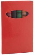 Värikynä Tune 6 pc crayon set, punainen liikelahja logopainatuksella