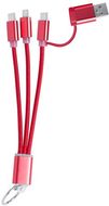 Yleisadapteri Frecles keyring USB charger cable, punainen liikelahja logopainatuksella