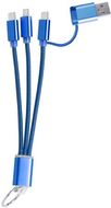 Yleisadapteri Frecles keyring USB charger cable, sininen liikelahja logopainatuksella