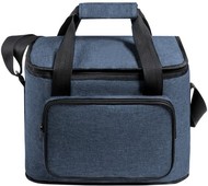 cool bag, tummansininen liikelahja logopainatuksella