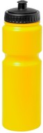 pyöräilijän pullo, keltainen liikelahja logopainatuksella