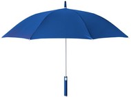 sateenvarjo, sininen liikelahja logopainatuksella