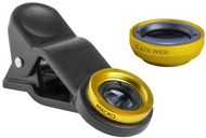 Älypuhelimen objektiivi Drian smartphone lens kit, keltainen, musta liikelahja logopainatuksella
