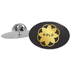 Pinssit / 35 mm, kultainen liikelahja logopainatuksella