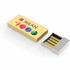 USB-tikku, kultainen liikelahja logopainatuksella