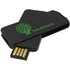 USB-tikku, musta liikelahja logopainatuksella