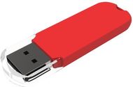 USB-tikku, punainen liikelahja logopainatuksella
