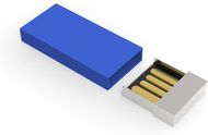 USB-tikku, tummansininen liikelahja logopainatuksella