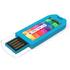 USB-tikku, vaaleansininen liikelahja logopainatuksella