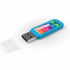 USB-tikku, vaaleansininen liikelahja logopainatuksella