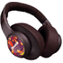 kuulokkeet, tumma-violetti liikelahja logopainatuksella