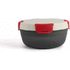 Aamiaiskotelo, harmaa, punainen liikelahja logopainatuksella