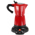 Kahvinkeitin, musta, punainen liikelahja logopainatuksella