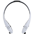 Kuulokkeet, valkoinen liikelahja logopainatuksella