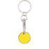 Avaimenperäpoletti Keyring Coin Euromarket, keltainen liikelahja logopainatuksella